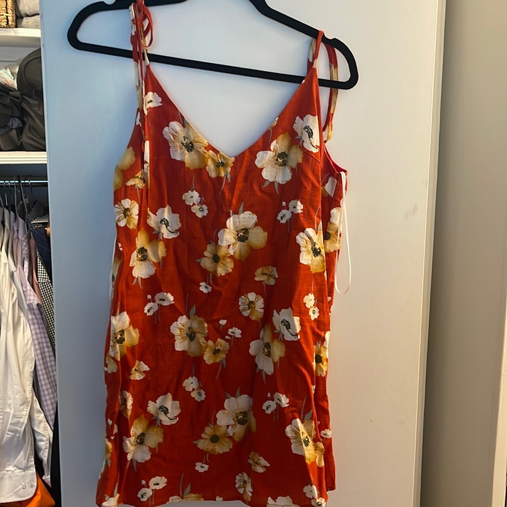 Orange floral dress